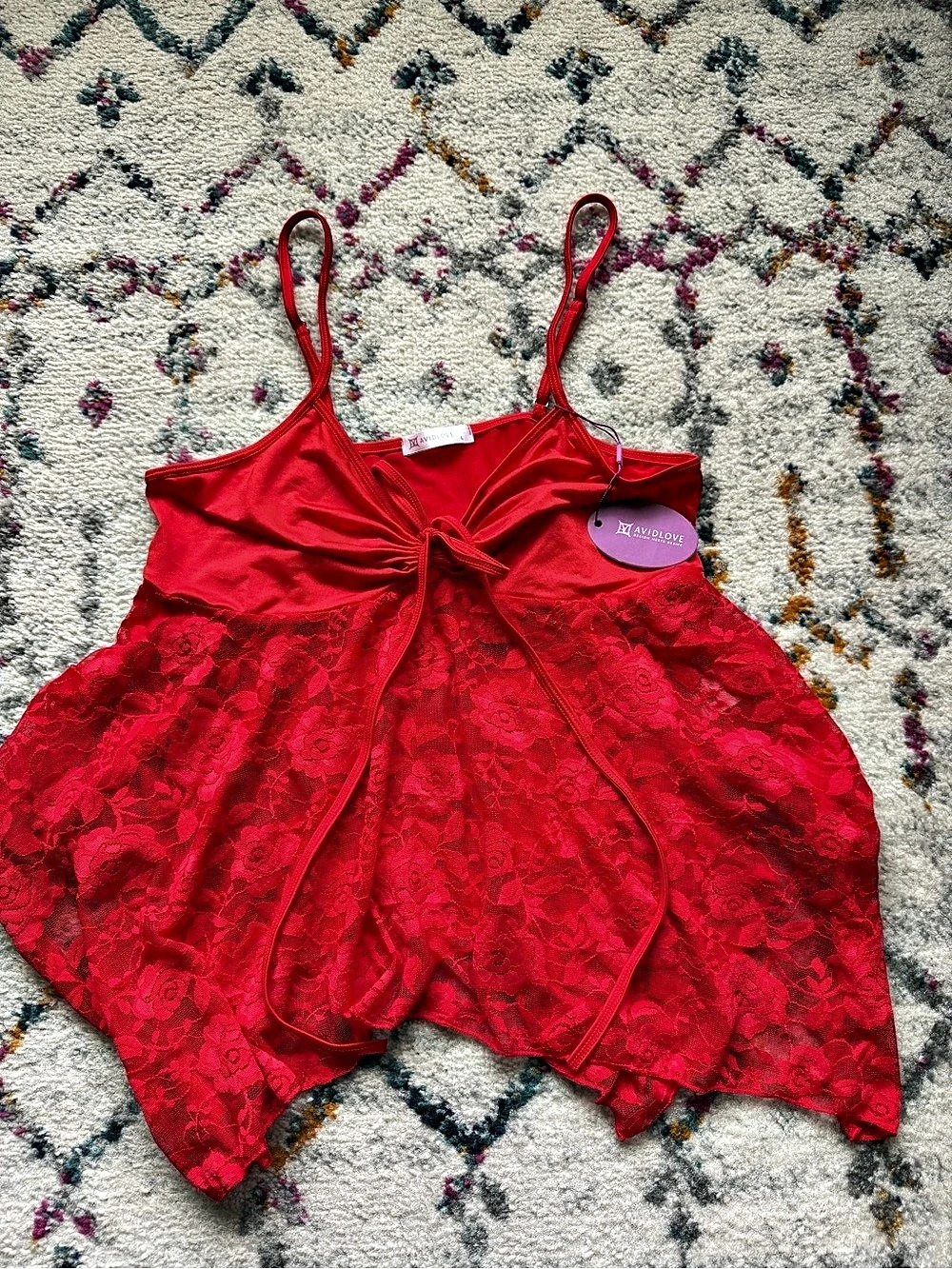 Avidlove Women Lingerie Lace Babydoll Chemise NWT Large